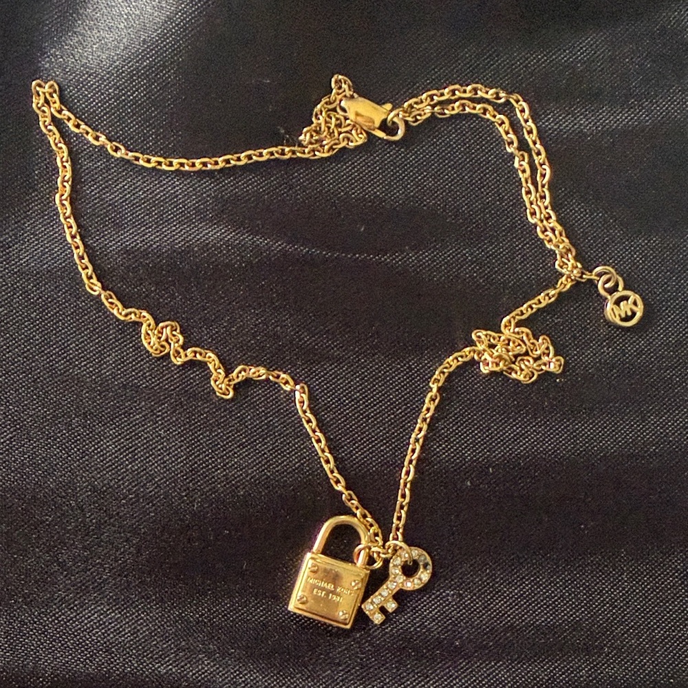 Michael Kors Gold Lock and Key Necklace